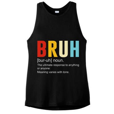 Bruh Definition Bruh Noun Ladies PosiCharge Tri-Blend Wicking Tank