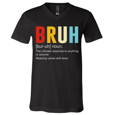 Bruh Definition Bruh Noun V-Neck T-Shirt
