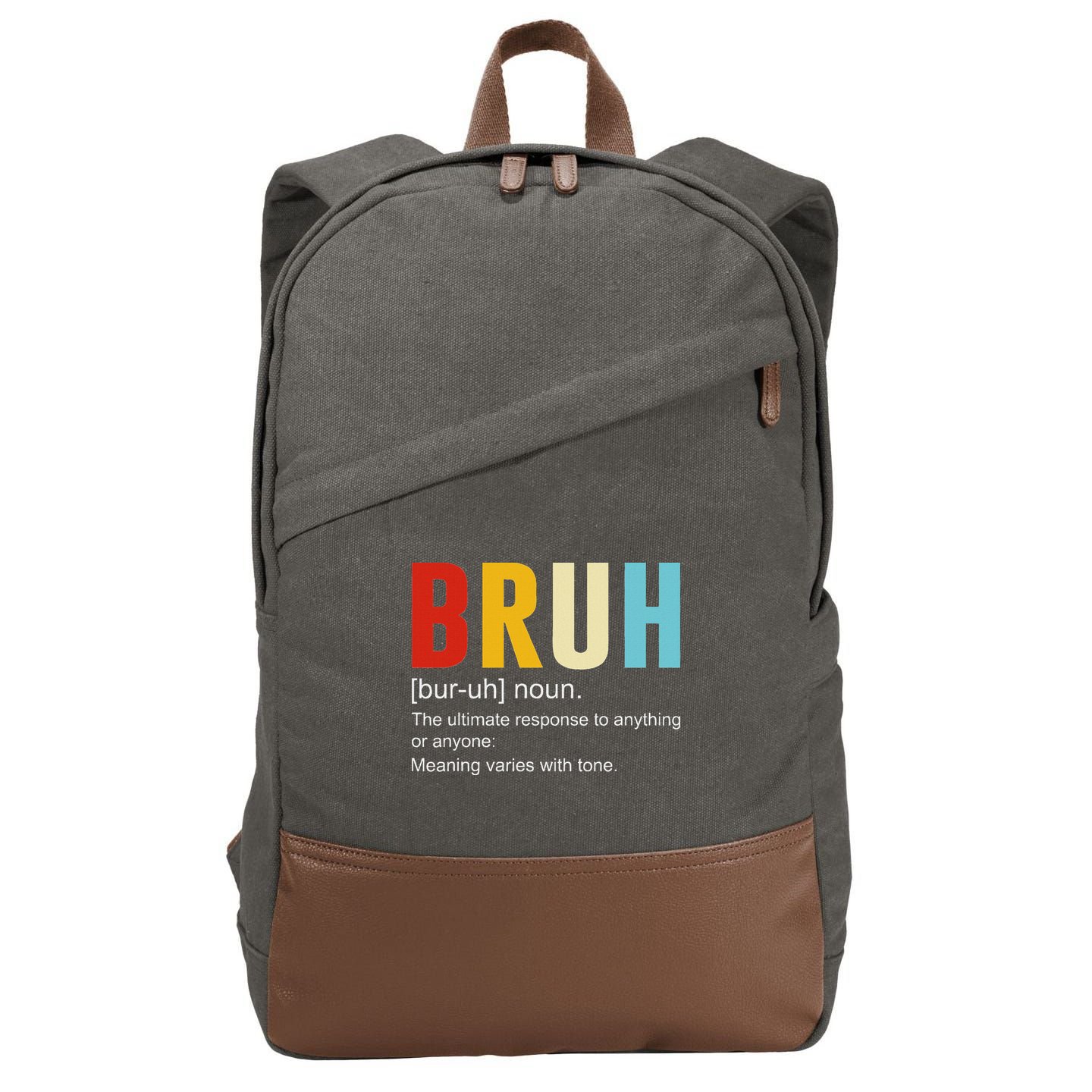 Bruh Definition Bruh Noun Cotton Canvas Backpack