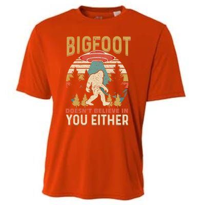 Bigfoot Doesnt Believe In You Either Funny Sasquatch Vintage Great Gift Cooling Performance Crew T-Shirt