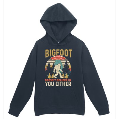 Bigfoot Doesnt Believe In You Either Funny Sasquatch Vintage Great Gift Urban Pullover Hoodie