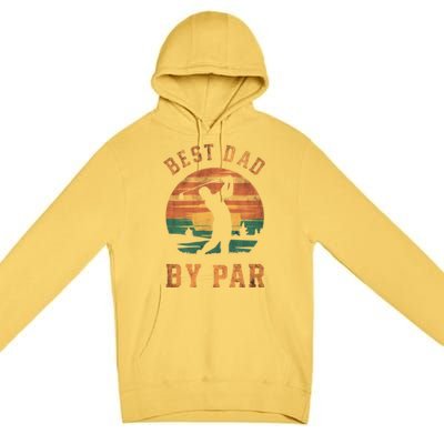 Best Dad By Par Golfing Funny Grandpa Golf Golfer Gift Premium Pullover Hoodie