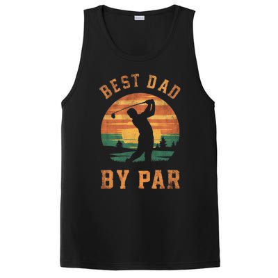 Best Dad By Par Golfing Funny Grandpa Golf Golfer Gift PosiCharge Competitor Tank