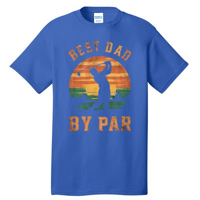 Best Dad By Par Golfing Funny Grandpa Golf Golfer Gift Tall T-Shirt