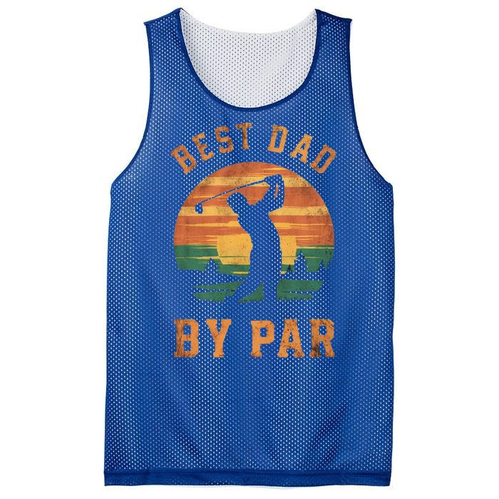 Best Dad By Par Golfing Funny Grandpa Golf Golfer Gift Mesh Reversible Basketball Jersey Tank