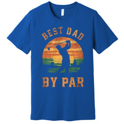 Best Dad By Par Golfing Funny Grandpa Golf Golfer Gift Premium T-Shirt