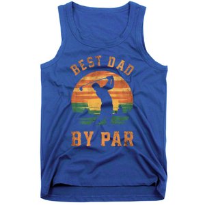 Best Dad By Par Golfing Funny Grandpa Golf Golfer Gift Tank Top