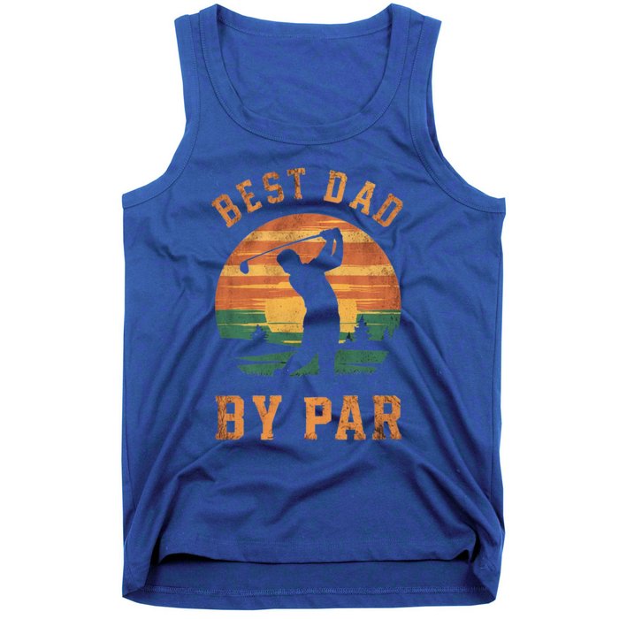 Best Dad By Par Golfing Funny Grandpa Golf Golfer Gift Tank Top