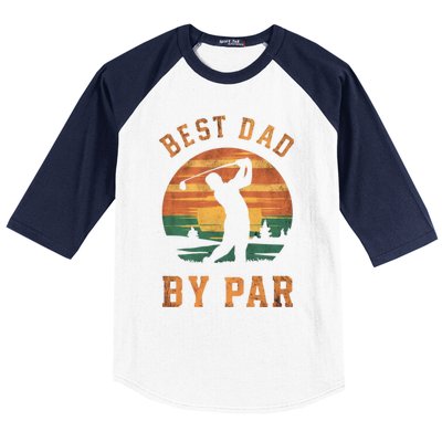 Best Dad By Par Golfing Funny Grandpa Golf Golfer Gift Baseball Sleeve Shirt