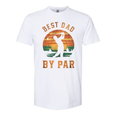 Best Dad By Par Golfing Funny Grandpa Golf Golfer Gift Softstyle CVC T-Shirt