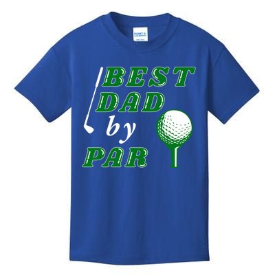 Best Dad By Par Funny Golf Dad Golfer Gift Kids T-Shirt