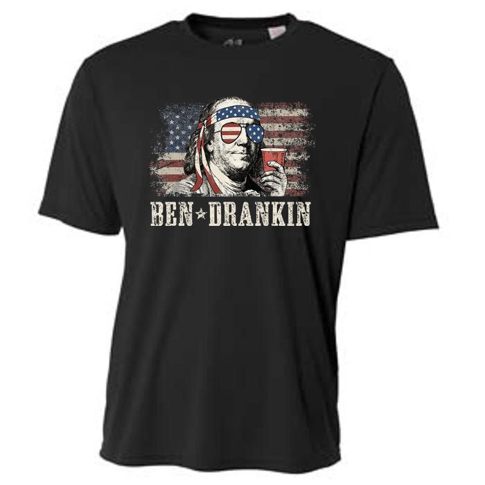 Ben Drankin Beer 4th Of July Cooling Performance Crew T-Shirt