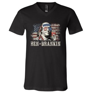 Ben Drankin Beer 4th Of July V-Neck T-Shirt