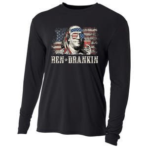 Ben Drankin Beer 4th Of July Cooling Performance Long Sleeve Crew