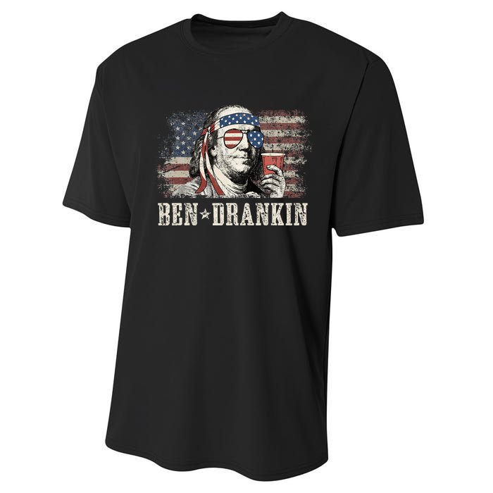 Ben Drankin Beer 4th Of July Performance Sprint T-Shirt