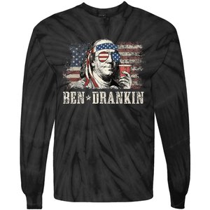 Ben Drankin Beer 4th Of July Tie-Dye Long Sleeve Shirt