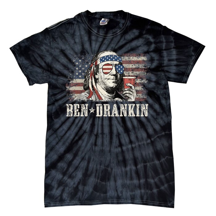 Ben Drankin Beer 4th Of July Tie-Dye T-Shirt