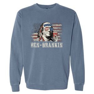 Ben Drankin Beer 4th Of July Garment-Dyed Sweatshirt