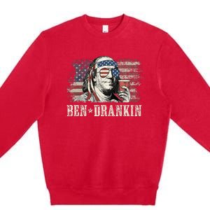 Ben Drankin Beer 4th Of July Premium Crewneck Sweatshirt