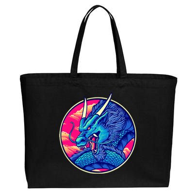 Blue Dragon Cotton Canvas Jumbo Tote