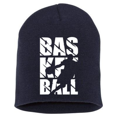 Basketball Design Short Acrylic Beanie