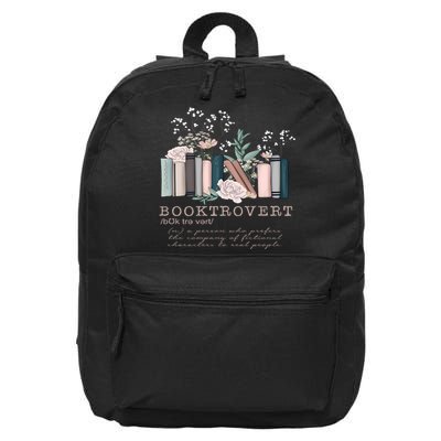 Booktrovert Definition Book Lover Bookish Reading Book 16 in Basic Backpack