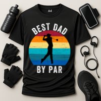 Best Dad By Par For Golf Dad Funny Father’S Day Dad Jokes Golfer Dad Funny Dad Cooling Performance Crew T-Shirt