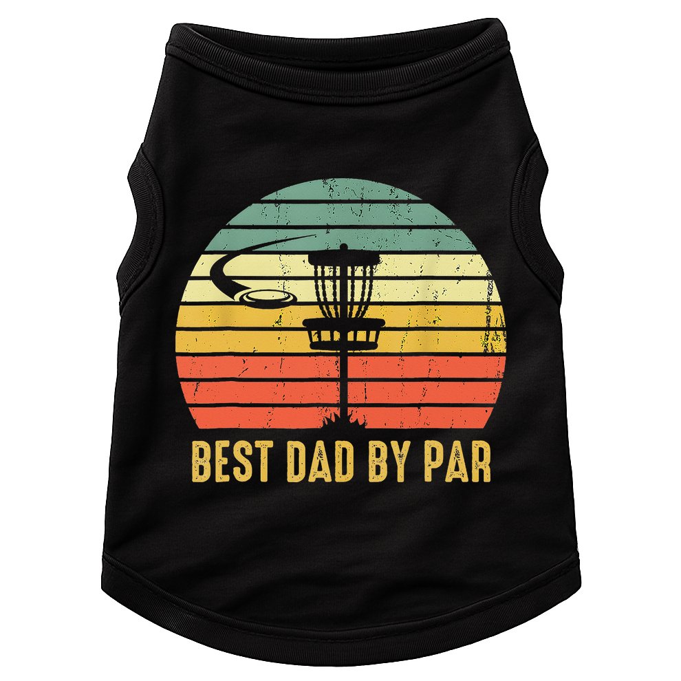 Best Dad By Par Funny Disc Golf Gifts Vintage Fathers Day Doggie Tank