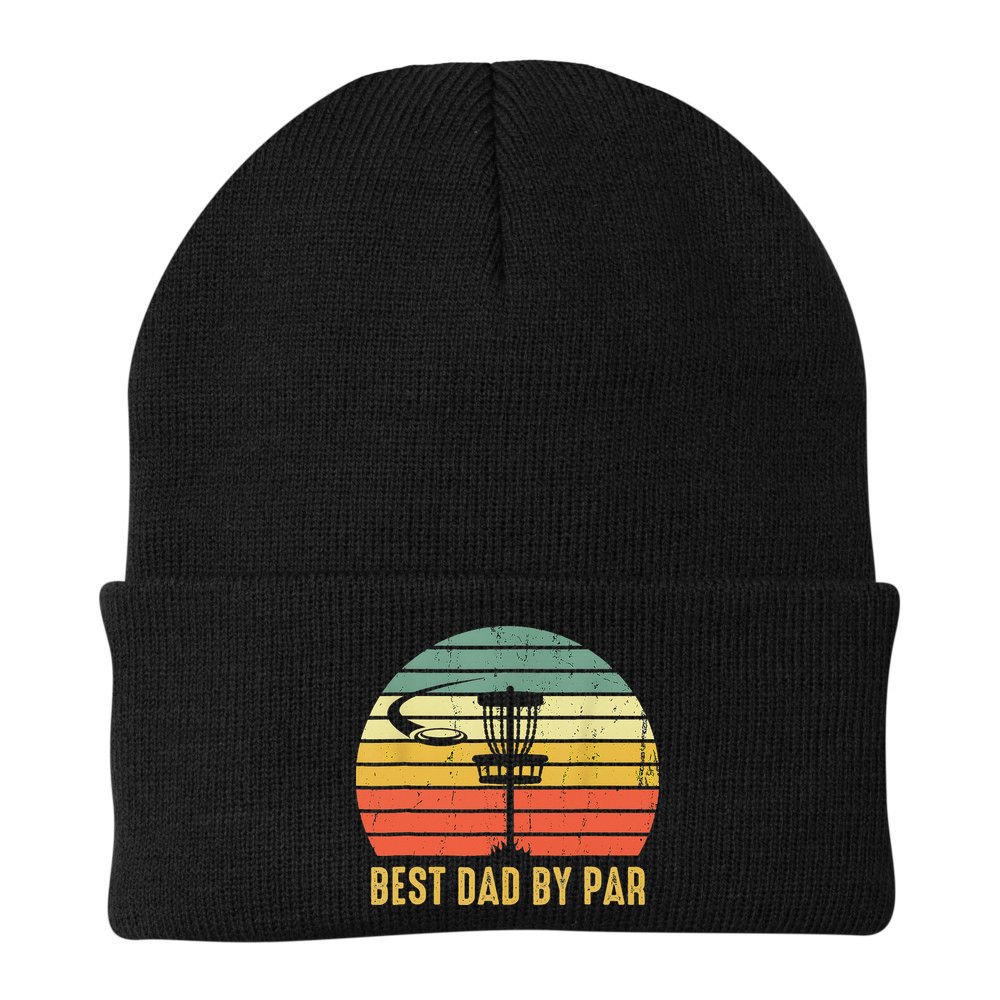 Best Dad By Par Funny Disc Golf Gifts Vintage Fathers Day Beanie