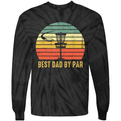 Best Dad By Par Funny Disc Golf Gifts Vintage Fathers Day Tie-Dye Long Sleeve Shirt