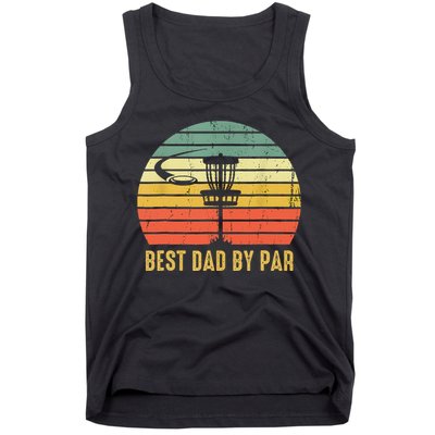 Best Dad By Par Funny Disc Golf Gifts Vintage Fathers Day Tank Top