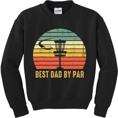 Best Dad By Par Funny Disc Golf Gifts Vintage Fathers Day Kids Sweatshirt
