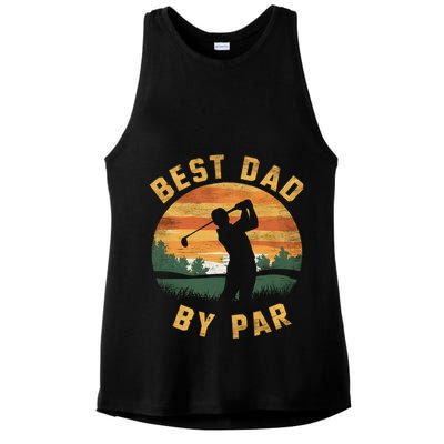 Best Dad By Par For Golf Dad Funny Dad Funny Father’S Day Dad Jokes Golfer Dad Ladies PosiCharge Tri-Blend Wicking Tank