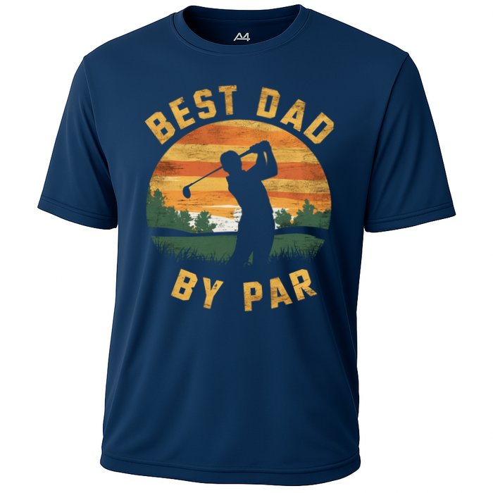Best Dad By Par For Golf Dad Funny Dad Funny Father’S Day Dad Jokes Golfer Dad Cooling Performance Crew T-Shirt