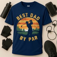 Best Dad By Par For Golf Dad Funny Dad Funny Father’S Day Dad Jokes Golfer Dad Cooling Performance Crew T-Shirt