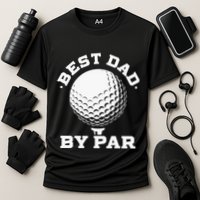 Best Dad By Par Golf Player Golfer Dad Fathers Day Cooling Performance Crew T-Shirt