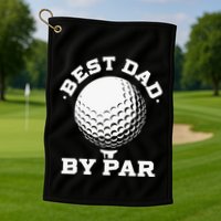 Best Dad By Par Golf Player Golfer Dad Fathers Day Golf Towel
