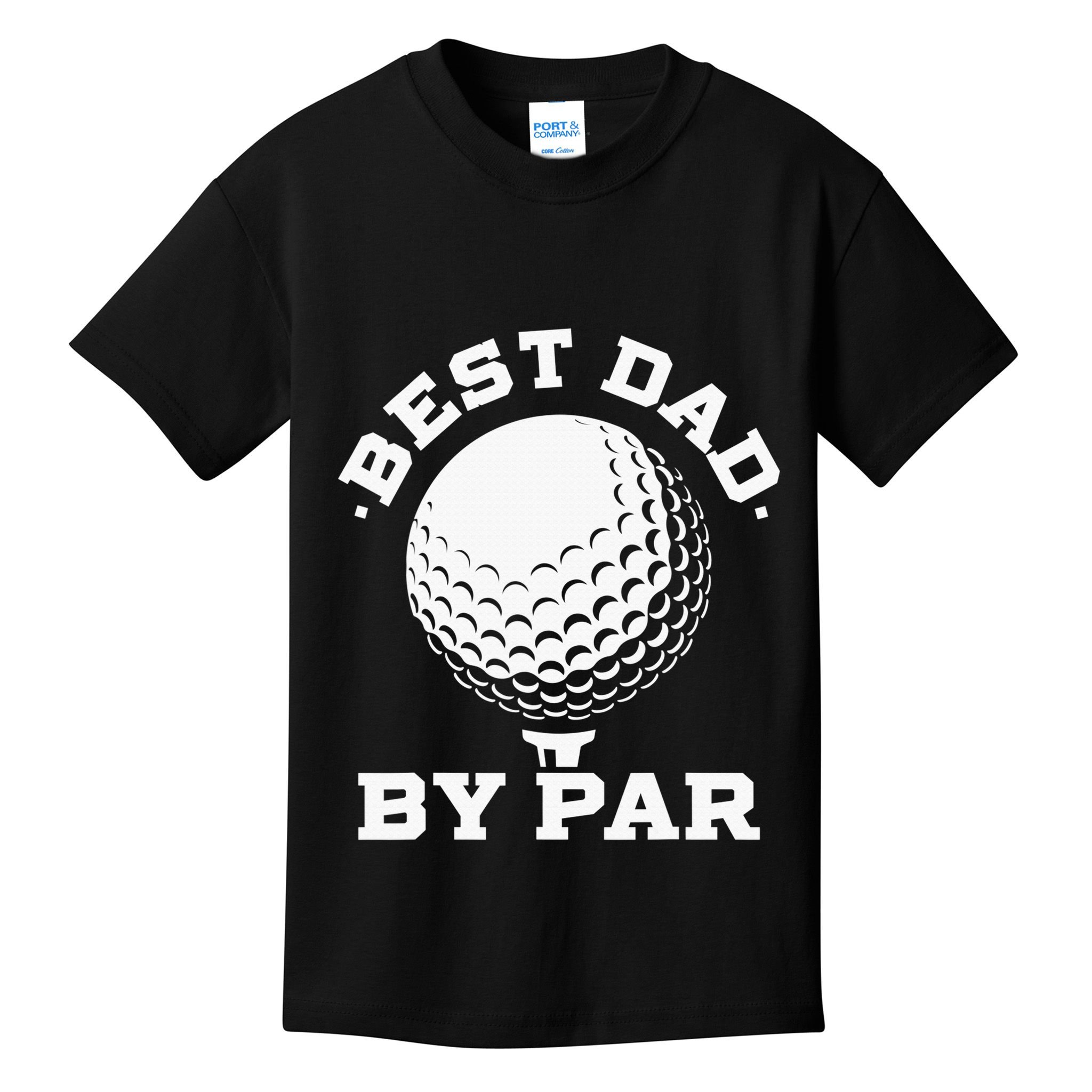Best Dad By Par Golf Player Golfer Dad Fathers Day Kids T-Shirt