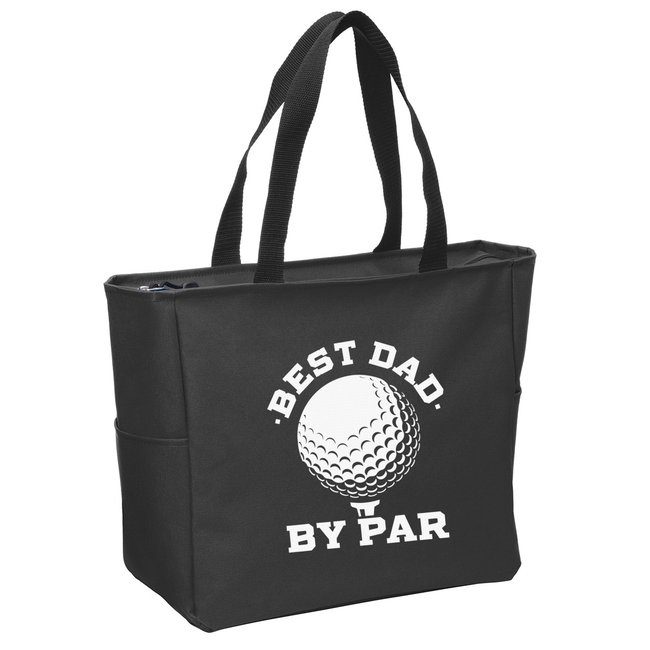 Best Dad By Par Golf Player Golfer Dad Fathers Day Zip Tote Bag