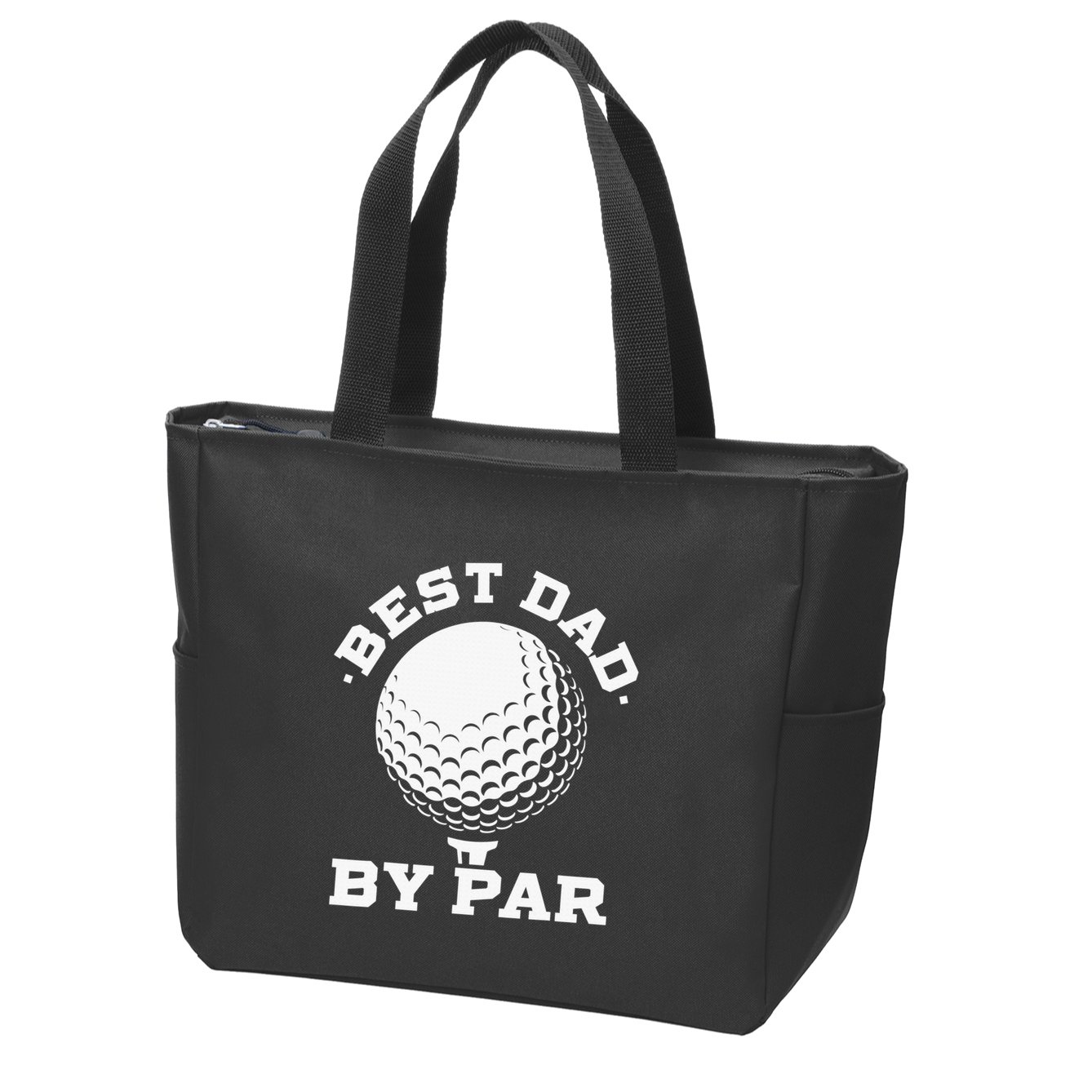 Best Dad By Par Golf Player Golfer Dad Fathers Day Zip Tote Bag