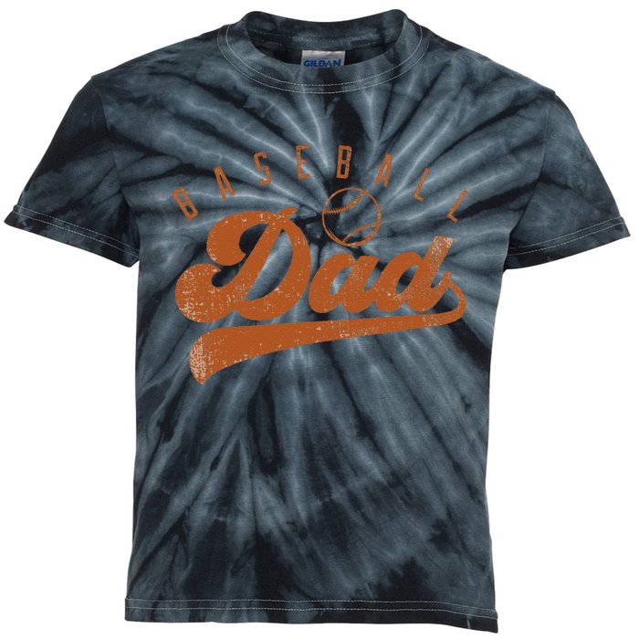 Baseball Dad Kids Tie-Dye T-Shirt