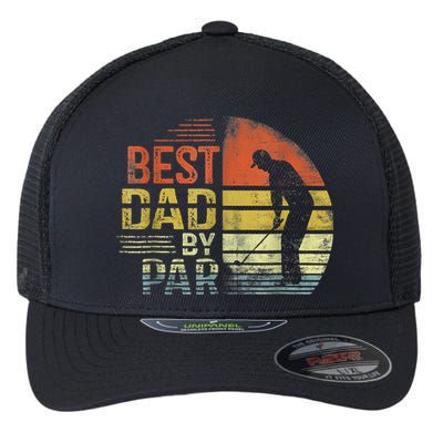 Best Dad By Par Retro Vintage Fathers Day Golf Lover Golfer Flexfit Unipanel Trucker Cap