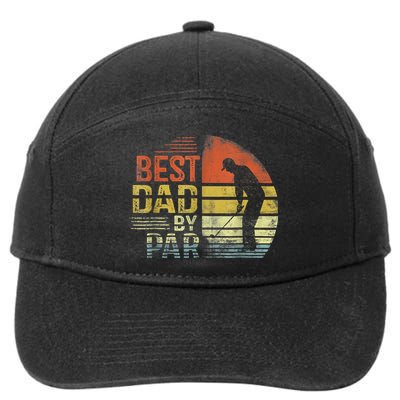 Best Dad By Par Retro Vintage Fathers Day Golf Lover Golfer 7-Panel Snapback Hat