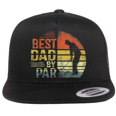 Best Dad By Par Retro Vintage Fathers Day Golf Lover Golfer Flatbill Hat