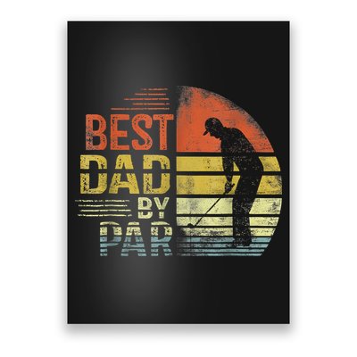 Best Dad By Par Retro Vintage Fathers Day Golf Lover Golfer Poster