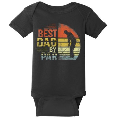 Best Dad By Par Retro Vintage Fathers Day Golf Lover Golfer Baby Bodysuit