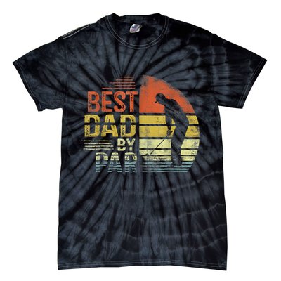 Best Dad By Par Retro Vintage Fathers Day Golf Lover Golfer Tie-Dye T-Shirt