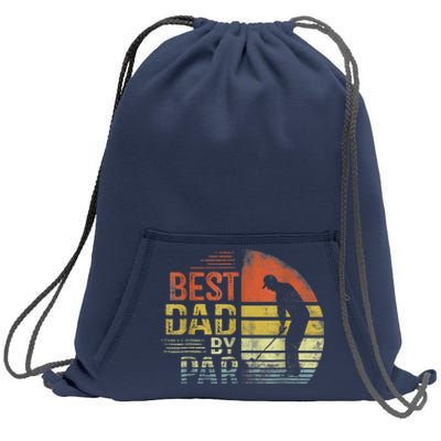 Best Dad By Par Retro Vintage Fathers Day Golf Lover Golfer Sweatshirt Cinch Pack Bag