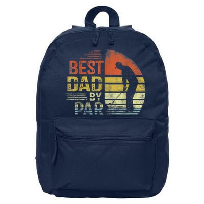 Best Dad By Par Retro Vintage Fathers Day Golf Lover Golfer 16 in Basic Backpack