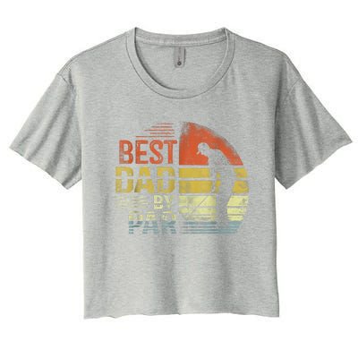 Best Dad By Par Retro Vintage Fathers Day Golf Lover Golfer Women's Crop Top Tee